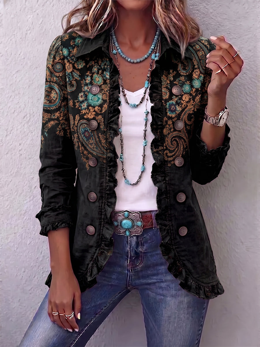 Bohemian Paisley Ruffle Jacket