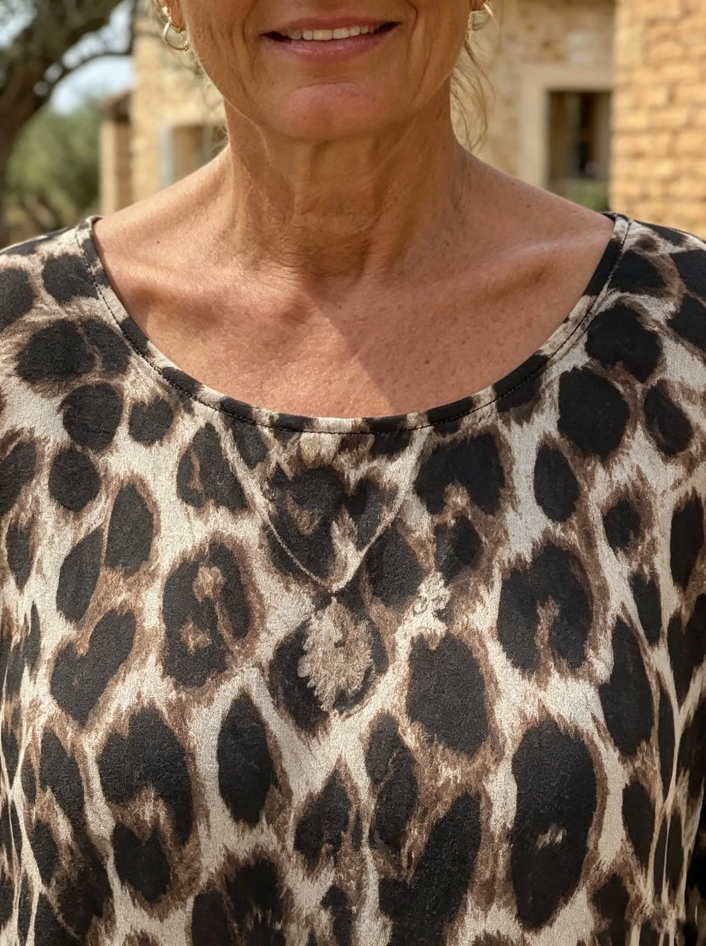 Women's Sheer Leopard Print Blouse